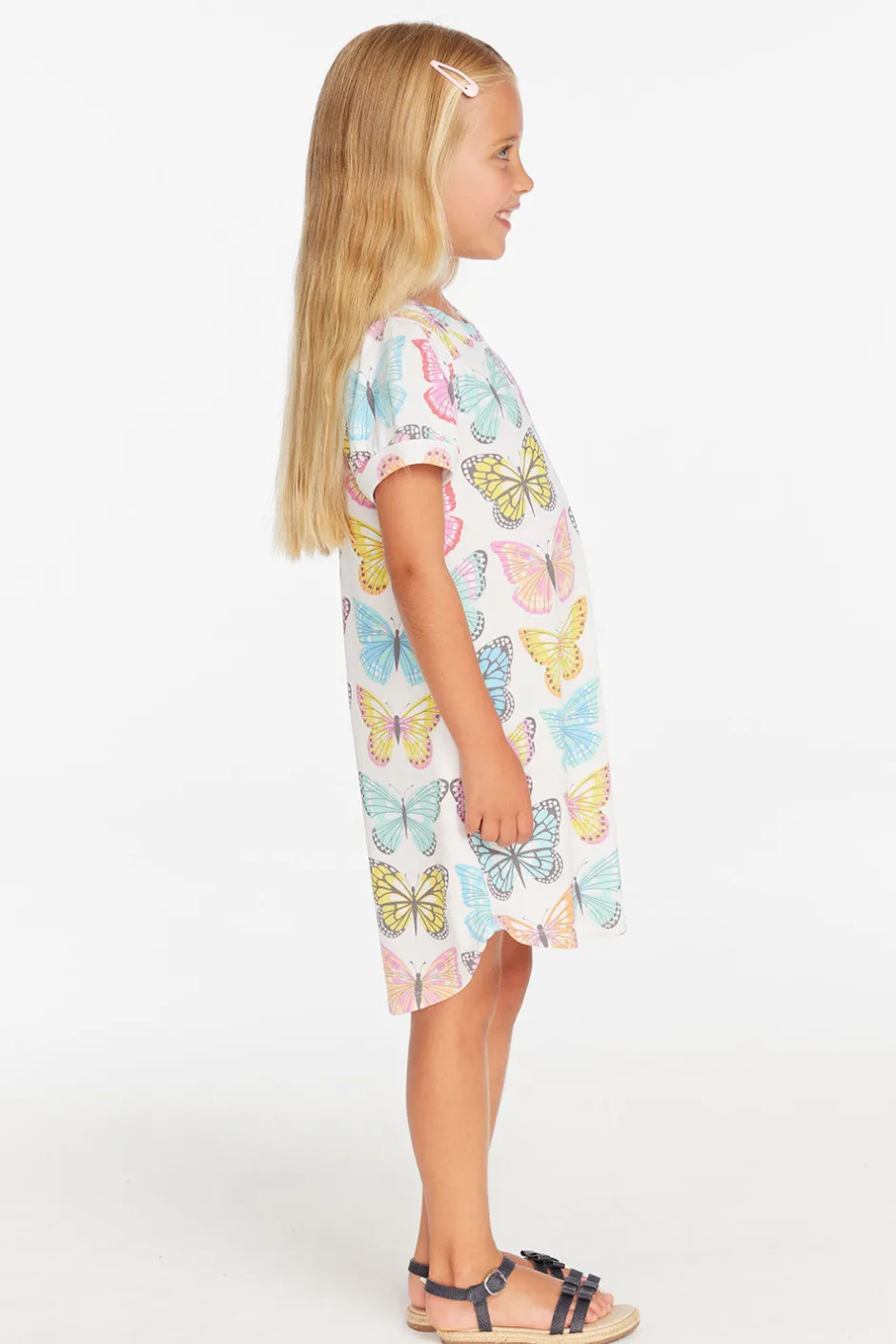 Kids Chaser Brand Puff Sleeve "She's A Butterfly" Dress