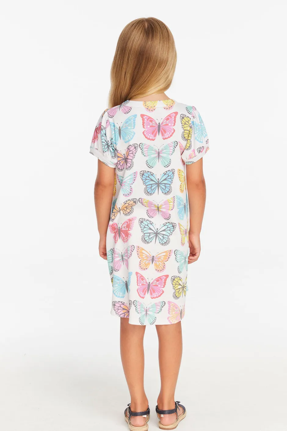 Kids Chaser Brand Puff Sleeve "She's A Butterfly" Dress