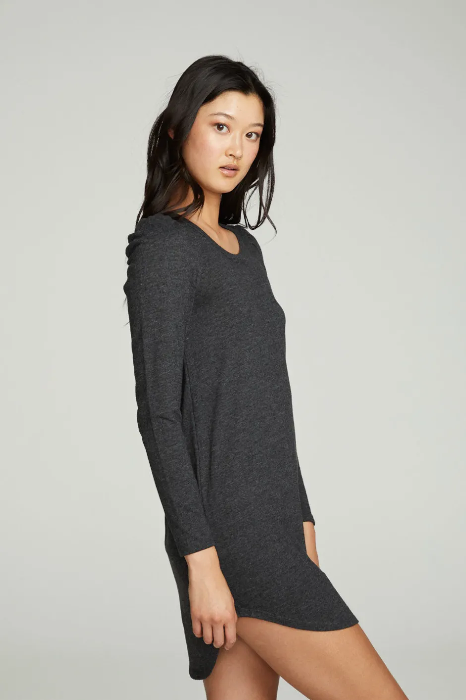 Women Chaser Brand Puff Sleeve Shirttail Hi Lo Dress