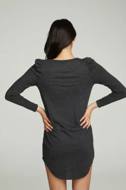 Women Chaser Brand Puff Sleeve Shirttail Hi Lo Dress