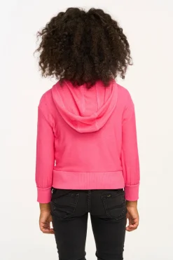 Kids Chaser Brand Puffy Flamingo Pink Cozy Knit Zip Up Hoodie