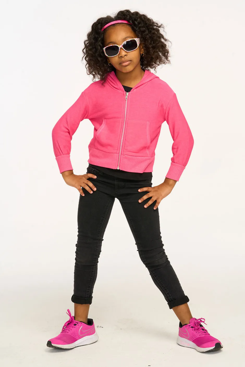 Kids Chaser Brand Puffy Flamingo Pink Cozy Knit Zip Up Hoodie