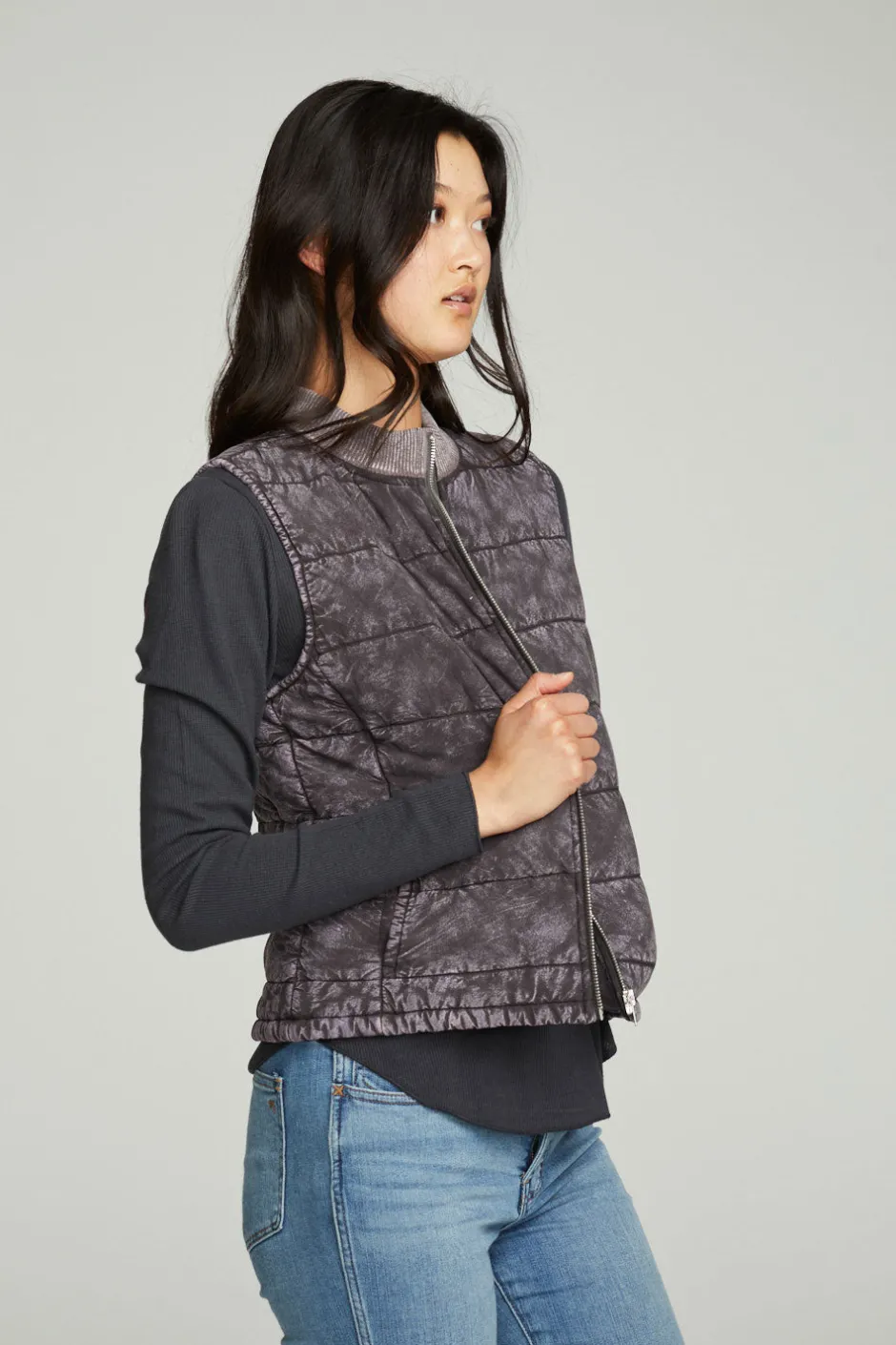Women Chaser Brand Quilted Mock Neck Puffer Vest