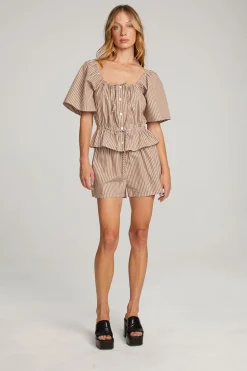 Women Chaser Brand Rapalloo Whiskey Stripe Short