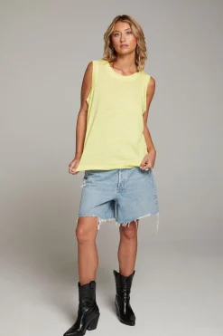 Women Chaser Brand Raw Edge Lemon Muscle Tank