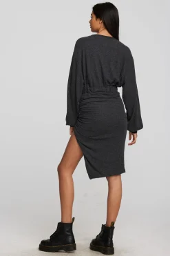 Women Chaser Brand Recycled Bliss Knit Midi Dress With Shirring