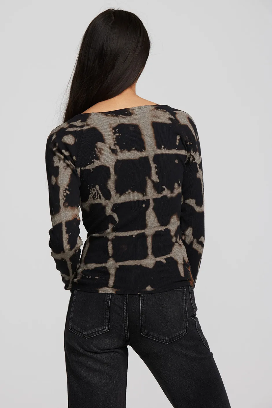 Women Chaser Brand Recycled Vintage Rib Long Sleeve Top With Twist Detail