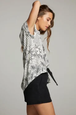 Women Chaser Brand Rhythmm Paisley Bandana Button Down