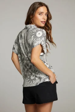 Women Chaser Brand Rhythmm Paisley Bandana Button Down