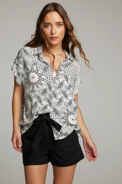 Women Chaser Brand Rhythmm Paisley Bandana Button Down