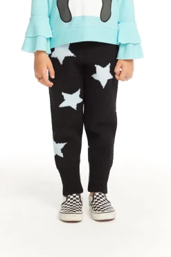 Kids Chaser Brand Ribbed Panel Licorice Star Legging