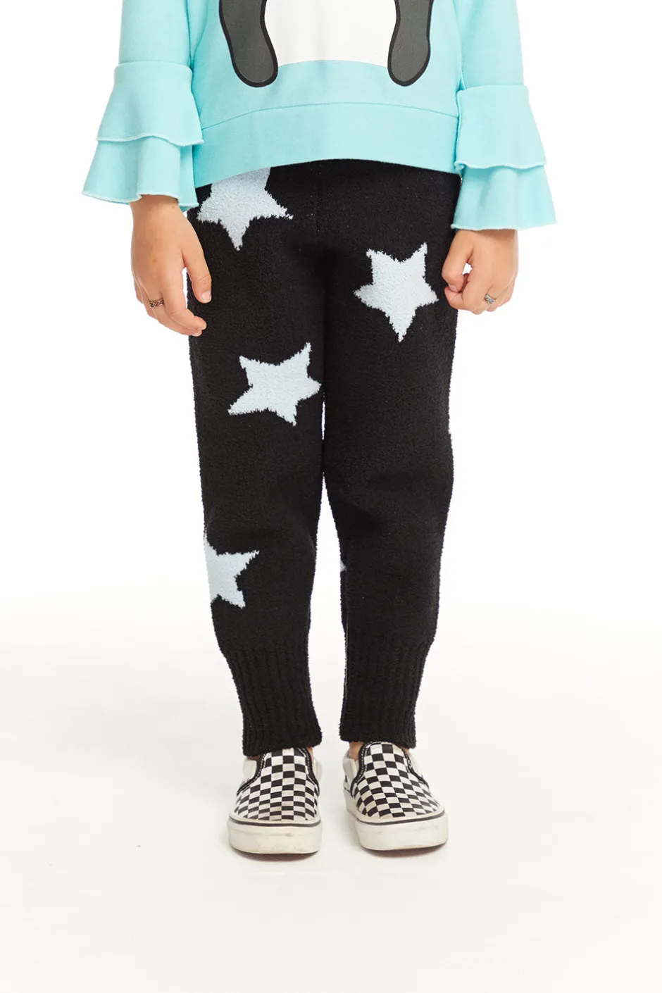 Kids Chaser Brand Ribbed Panel Licorice Star Legging