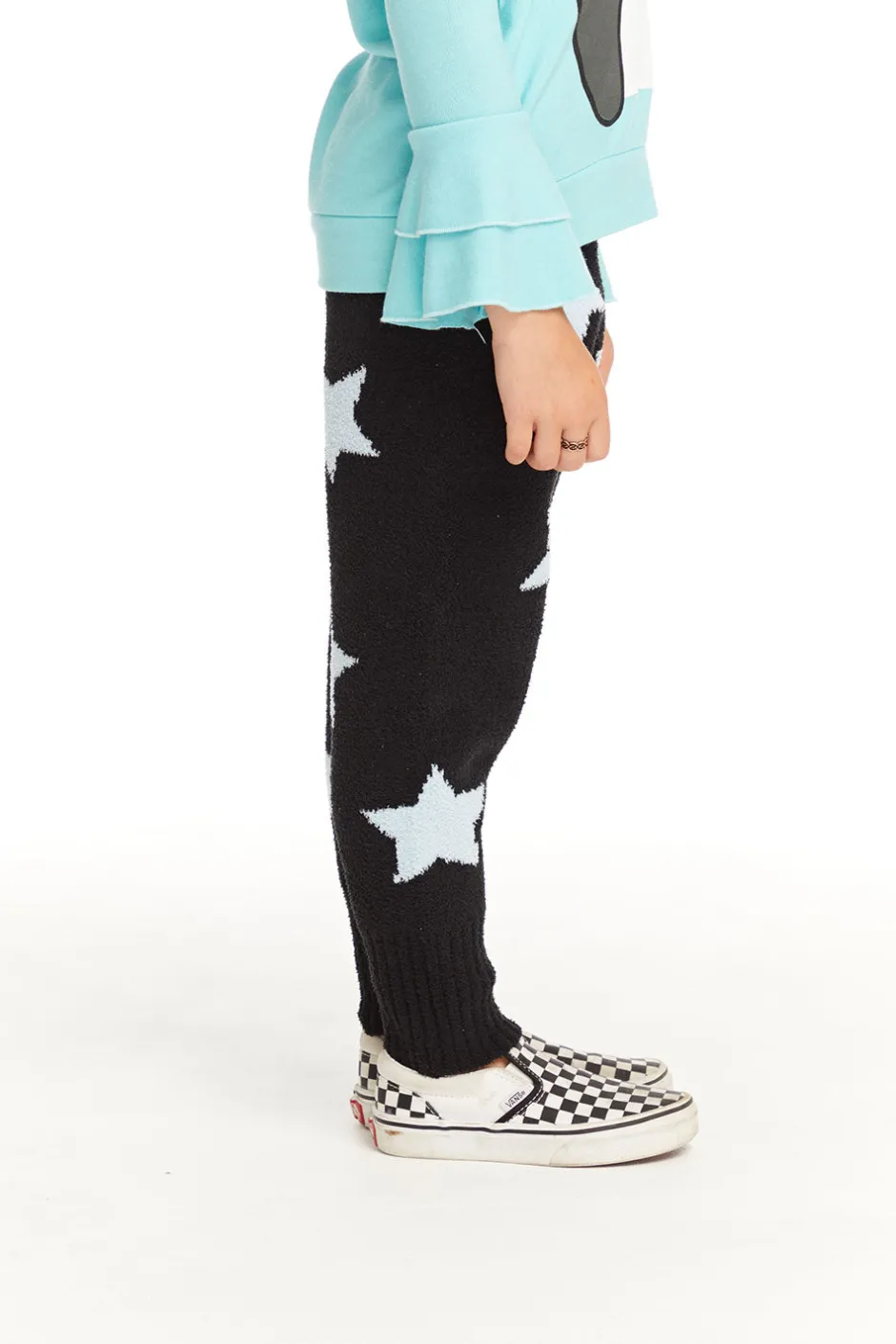 Kids Chaser Brand Ribbed Panel Licorice Star Legging
