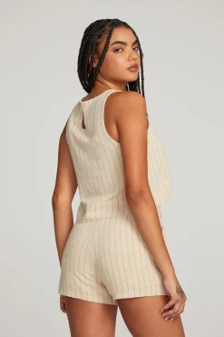 Women Chaser Brand Riley White Pinstripe Tank