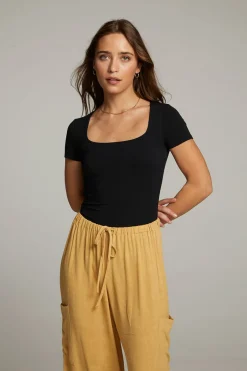 Women Chaser Brand River True Black Bodysuit