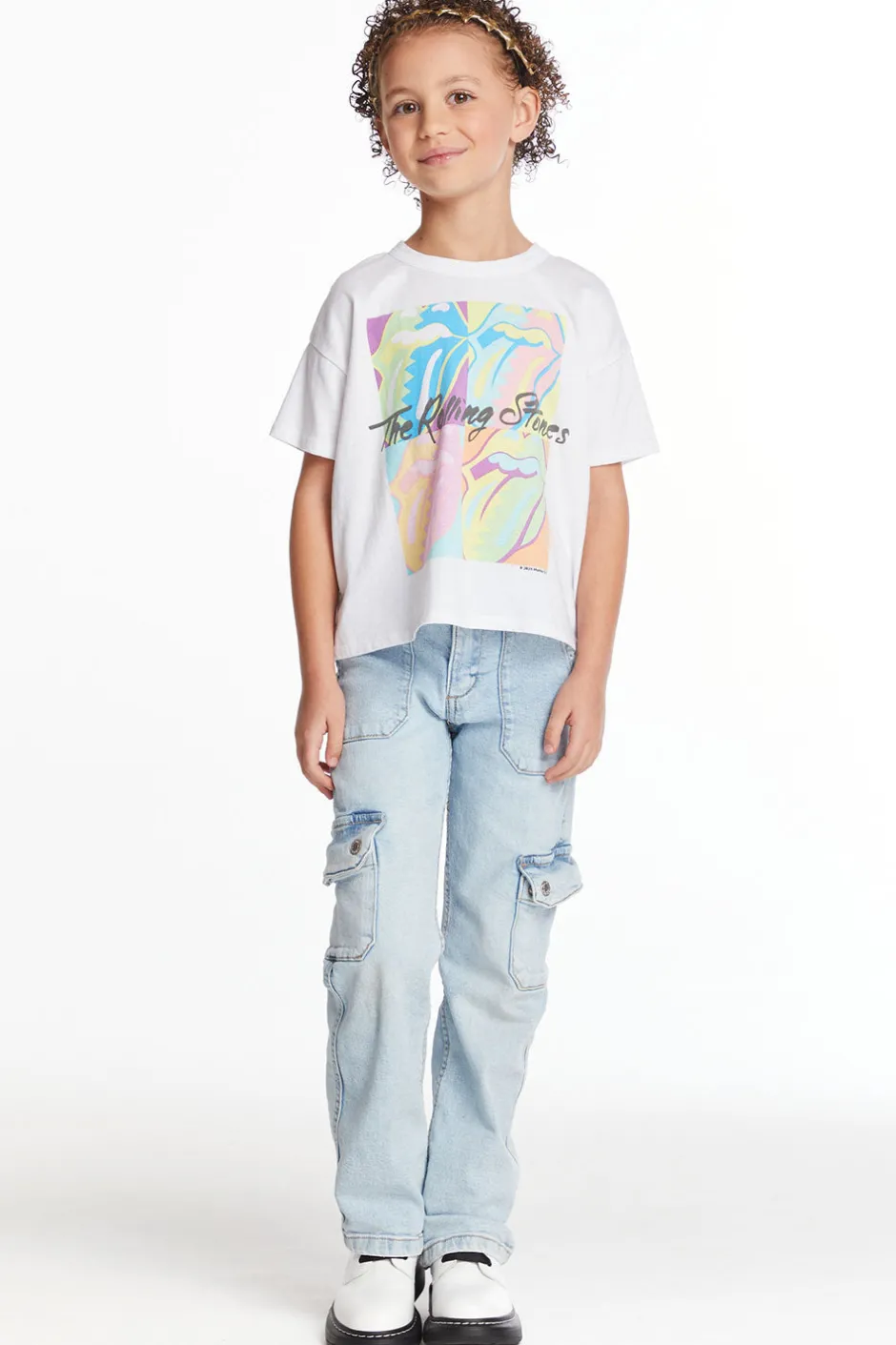Women/Kids Chaser Brand Rolling Stones Multi Logo Girls Tee