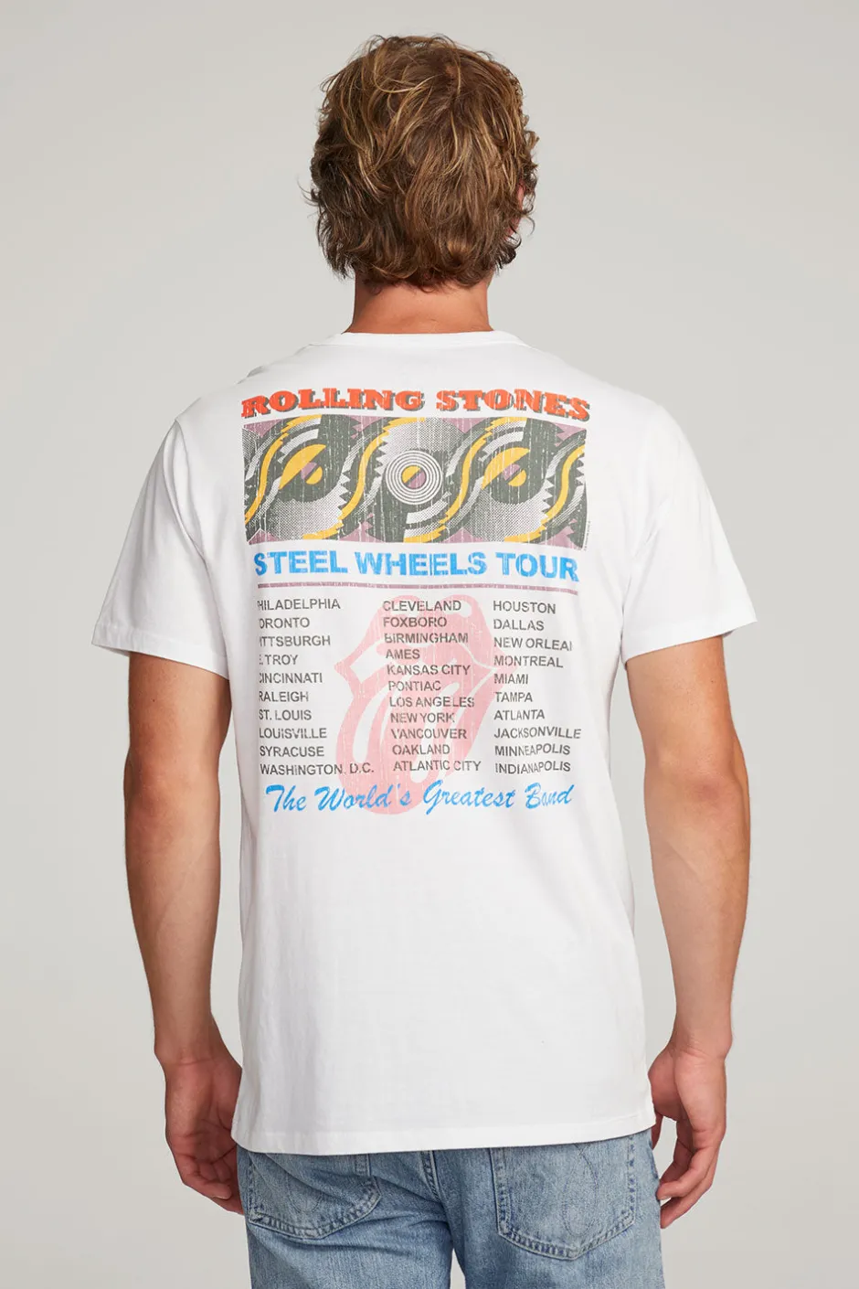 Women Chaser Brand Rolling Stones Steel Wheels Tour Mens Tee