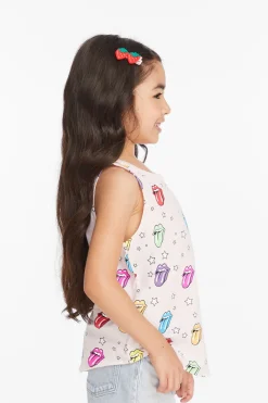 Women/Kids Chaser Brand Rolling Stones Tongue Logo Girls Muscle Tee