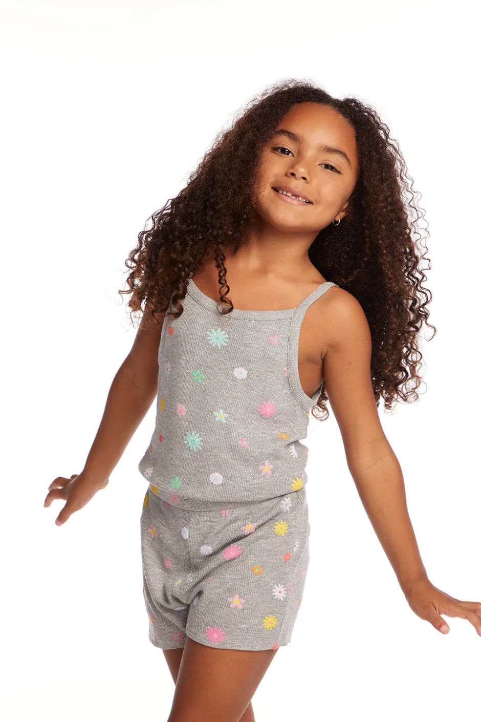 Kids Chaser Brand Rosa Embroidered Flower Girls Romper
