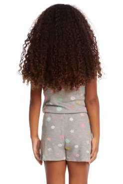 Kids Chaser Brand Rosa Embroidered Flower Girls Romper