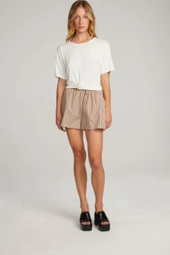 Women Chaser Brand Rosebud White Tee