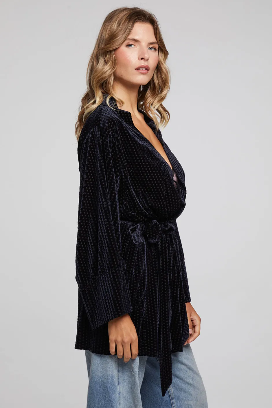 Women Chaser Brand Salina Check Burnout Kimono