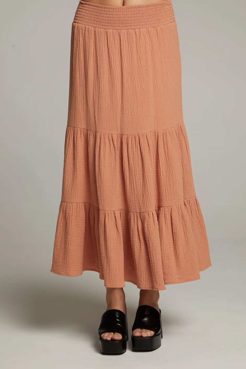 Women Chaser Brand Seal Bronze Maxi Skirt