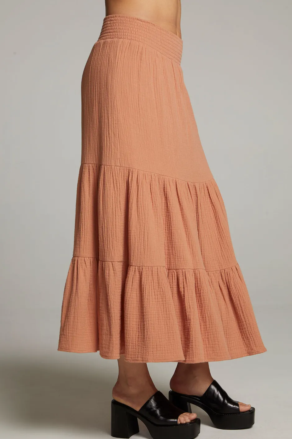 Women Chaser Brand Seal Bronze Maxi Skirt