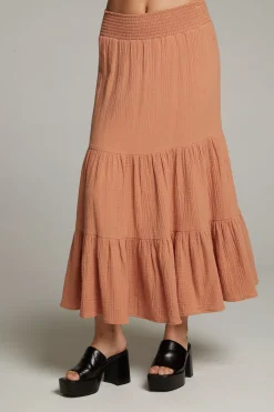 Women Chaser Brand Seal Bronze Maxi Skirt