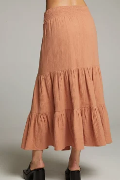 Women Chaser Brand Seal Bronze Maxi Skirt