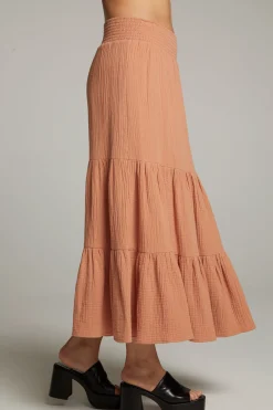 Women Chaser Brand Seal Bronze Maxi Skirt
