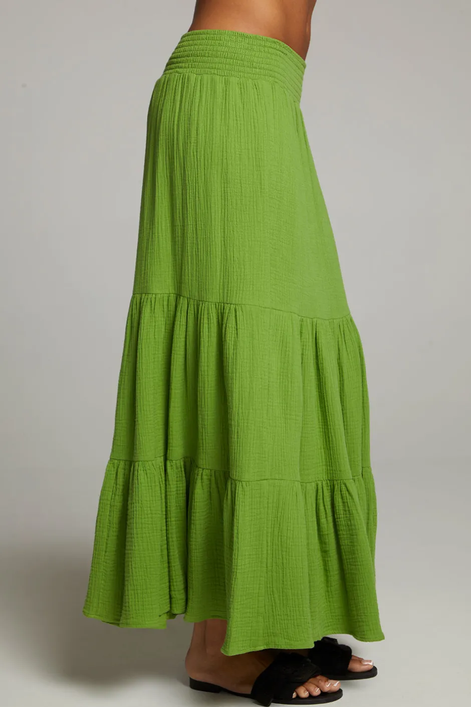 Women Chaser Brand Seal Piquant Green Maxi Skirt