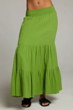 Women Chaser Brand Seal Piquant Green Maxi Skirt