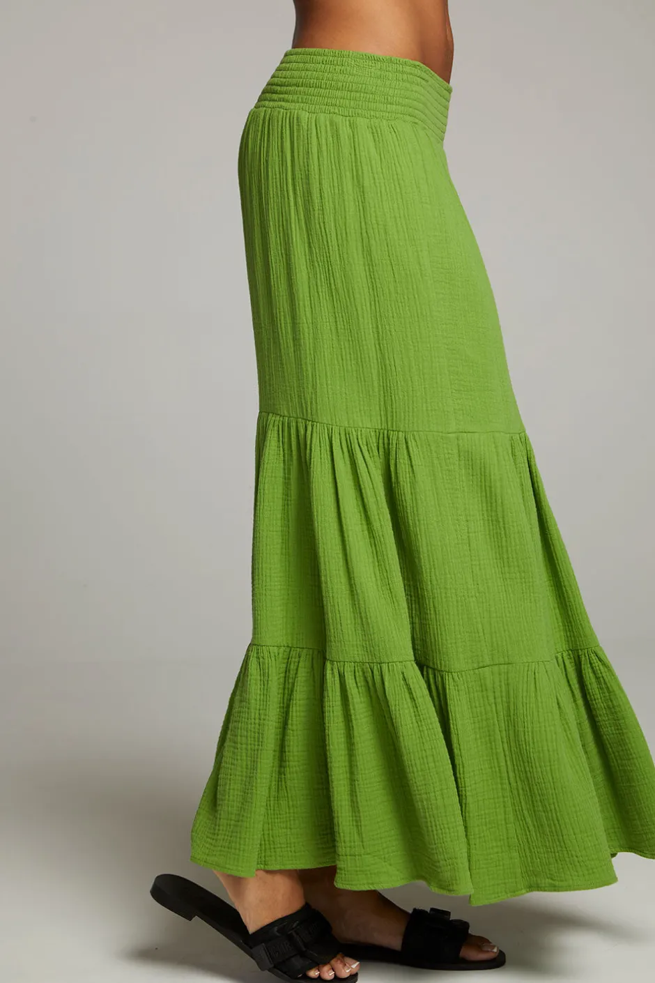 Women Chaser Brand Seal Piquant Green Maxi Skirt