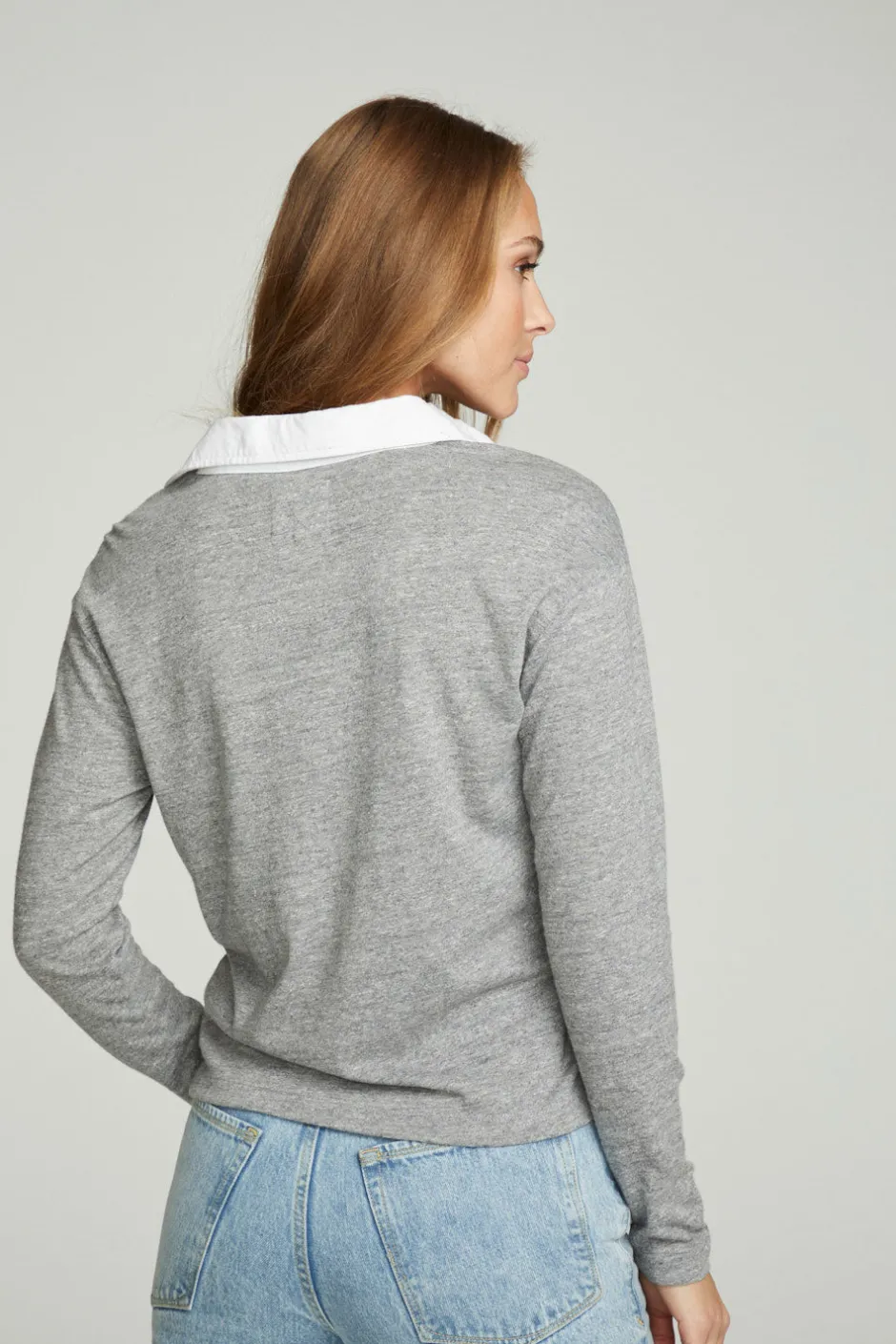 Women Chaser Brand Semi Cropped Polo Boxy Short Sleeve Tee