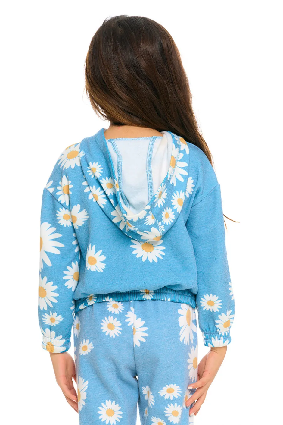 Kids Chaser Brand Semi Cropped Shirred Hoodie Pullover