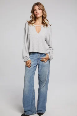 Women Chaser Brand Servinoo Heather Grey Long Sleeve