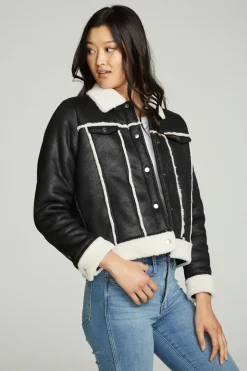 Women Chaser Brand Shearling Trucker Jacket