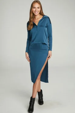 Women Chaser Brand Side Slit Midi Skirt