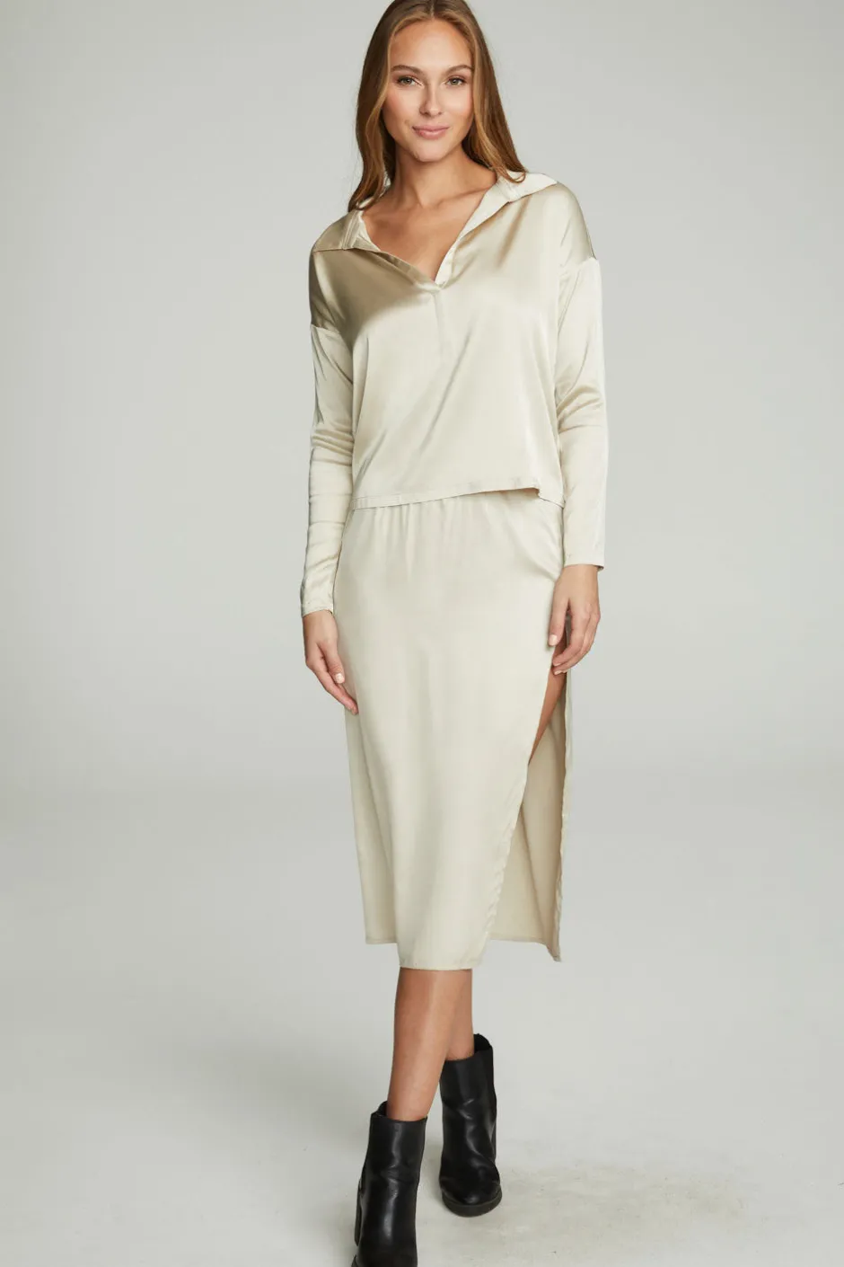 Women Chaser Brand Side Slit Midi Skirt