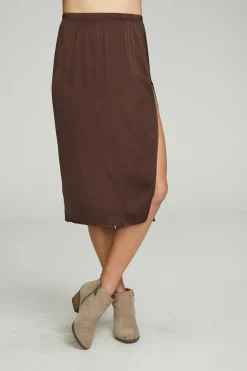 Women Chaser Brand Side Slit Midi Skirt