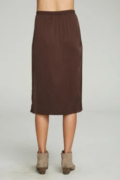 Women Chaser Brand Side Slit Midi Skirt