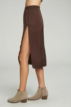 Women Chaser Brand Side Slit Midi Skirt