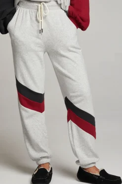Women Chaser Brand Skull Fire Color Block Joggers