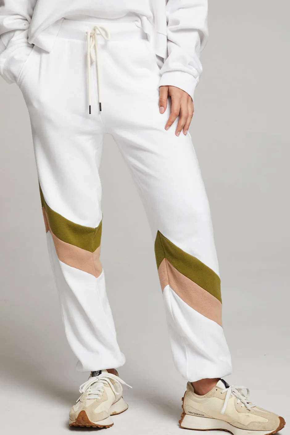 Women Chaser Brand Skull Sand Color Block Joggers