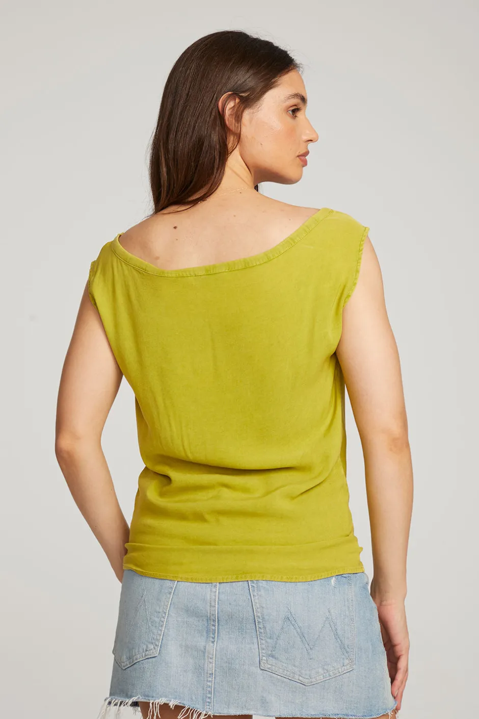 Women Chaser Brand Sleeveless Citron Dolman Tee