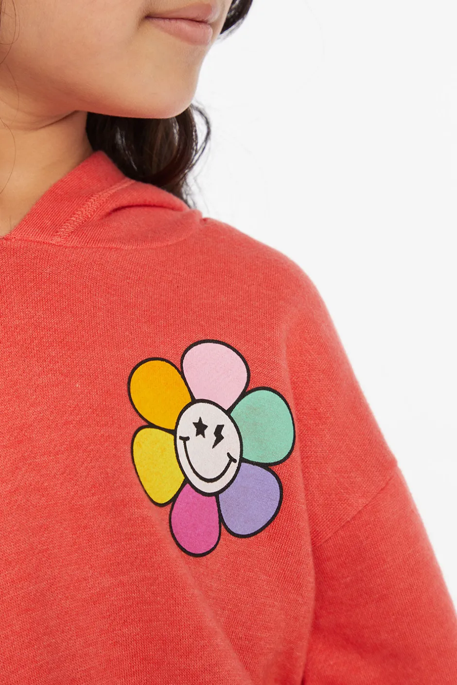 Kids Chaser Brand Smiley Flower & Hearts Girls Pullover Hoodie