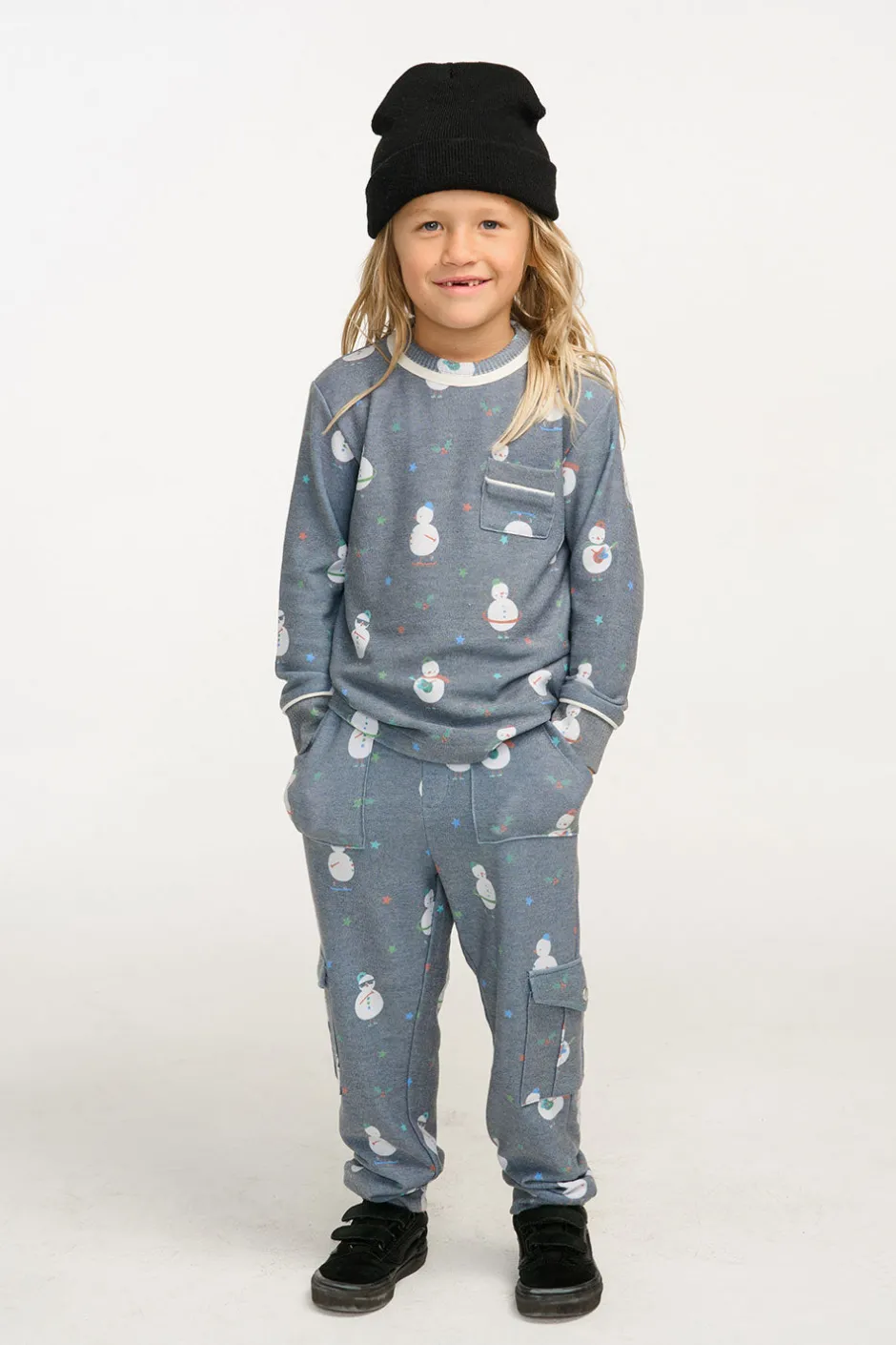 Kids/BOY Chaser Brand Snowman Fun Long Sleeve Pocket Shirt