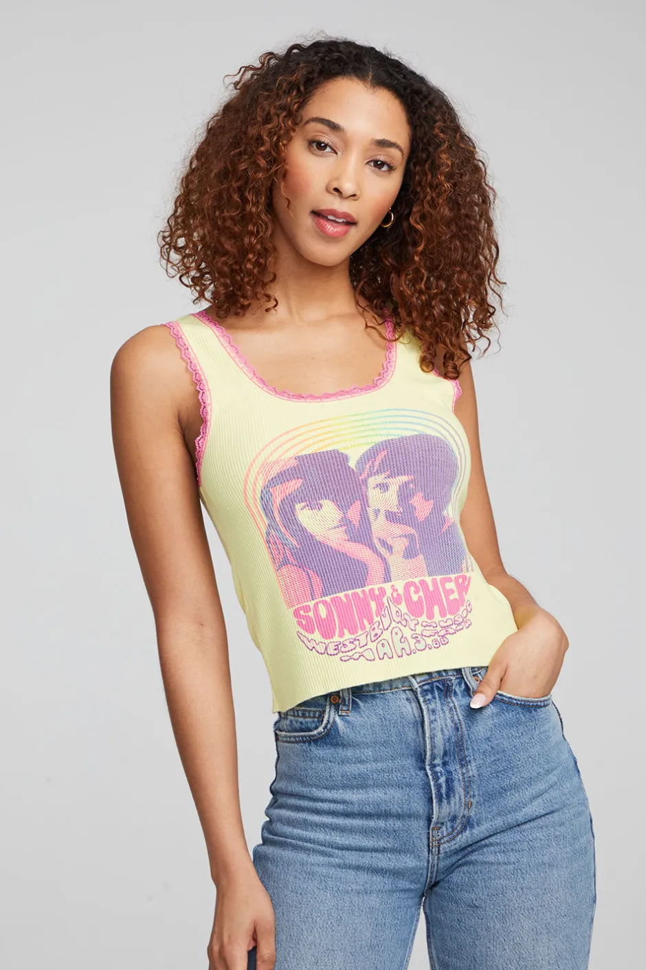 Women Chaser Brand Sonny & Cher "Westbury Music Fair" Tank Top