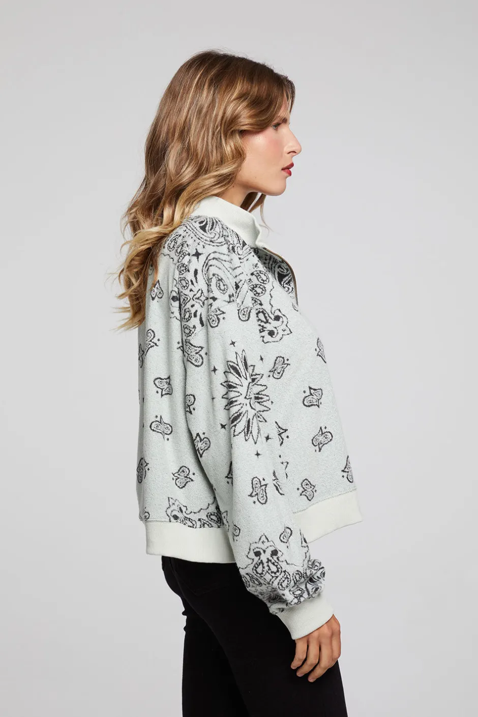 Women Chaser Brand Stella Matcha Half Zip Pullover